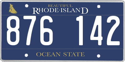 RI license plate 876142