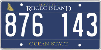 RI license plate 876143