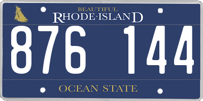 RI license plate 876144
