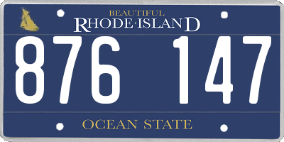 RI license plate 876147