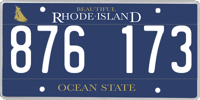RI license plate 876173