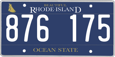 RI license plate 876175