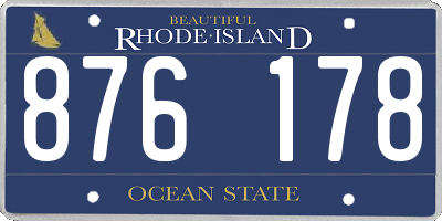 RI license plate 876178