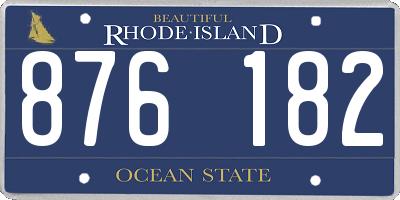 RI license plate 876182