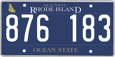 RI license plate 876183