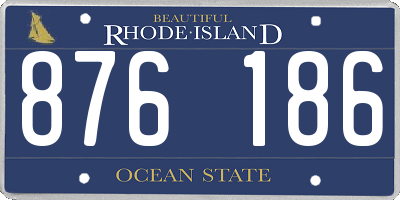 RI license plate 876186