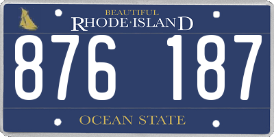 RI license plate 876187