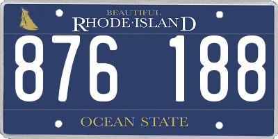 RI license plate 876188