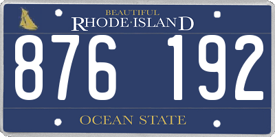 RI license plate 876192