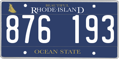 RI license plate 876193
