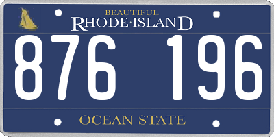 RI license plate 876196