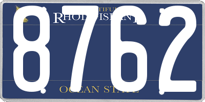 RI license plate 8762
