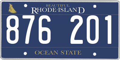 RI license plate 876201