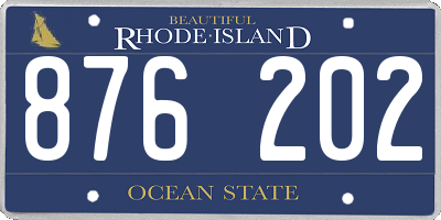 RI license plate 876202