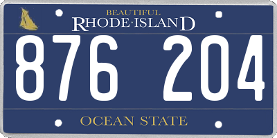 RI license plate 876204