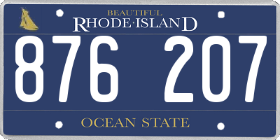 RI license plate 876207