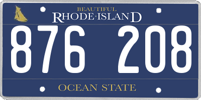 RI license plate 876208