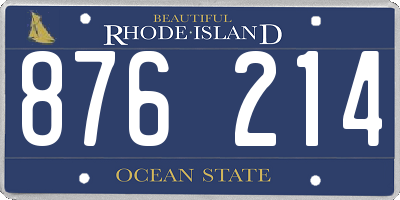 RI license plate 876214