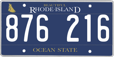 RI license plate 876216