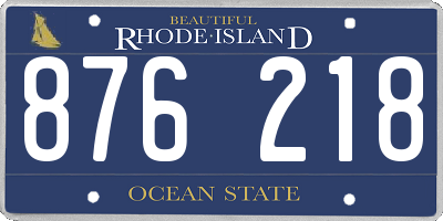 RI license plate 876218