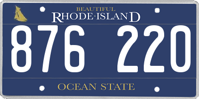 RI license plate 876220