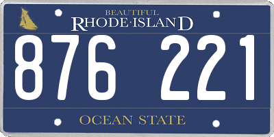RI license plate 876221