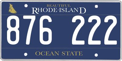 RI license plate 876222