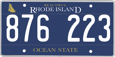 RI license plate 876223