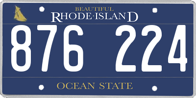 RI license plate 876224