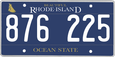 RI license plate 876225