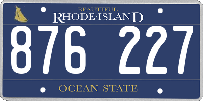 RI license plate 876227