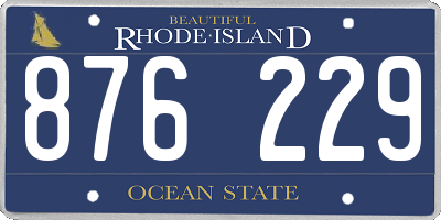RI license plate 876229