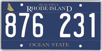 RI license plate 876231