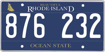 RI license plate 876232