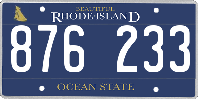 RI license plate 876233