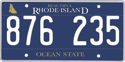 RI license plate 876235