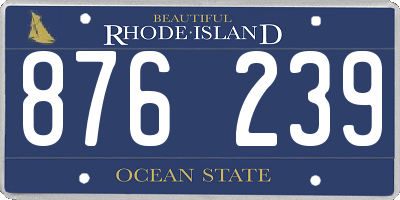 RI license plate 876239