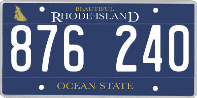 RI license plate 876240