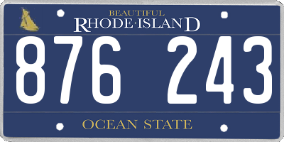 RI license plate 876243