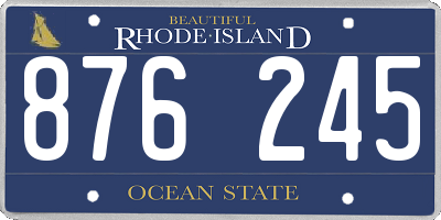 RI license plate 876245