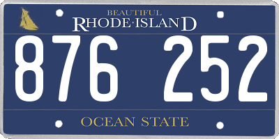 RI license plate 876252