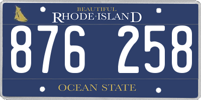 RI license plate 876258