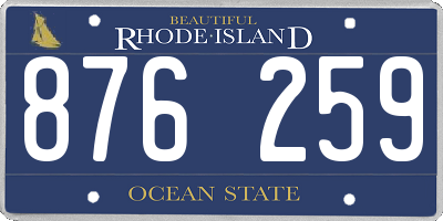 RI license plate 876259