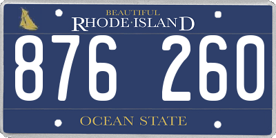 RI license plate 876260