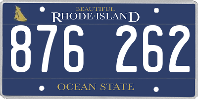 RI license plate 876262