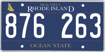 RI license plate 876263