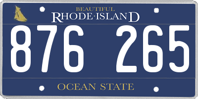 RI license plate 876265
