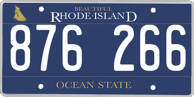 RI license plate 876266