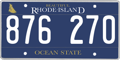 RI license plate 876270