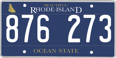 RI license plate 876273